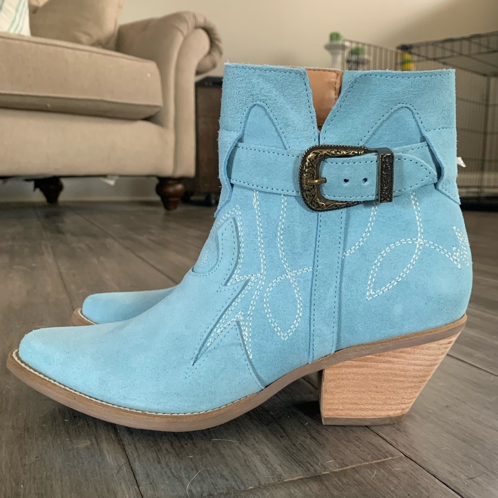 NWT BLUE WESTERN COWGIRL BOOTS BOOTIES